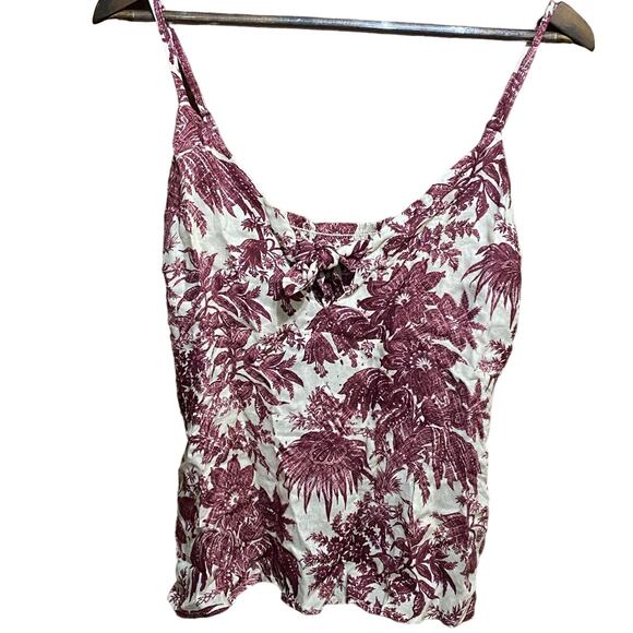 Chaser Tops - Chaser Floral Tank Top Knot Front Tie Small